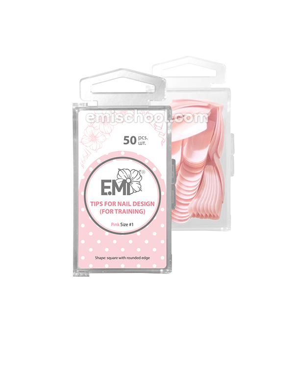 Купить Типсы для дизайна ногтей (тренировочные) розовые квадрат №1 50шт в официальном магазине EMI с доставкой по России