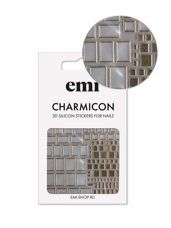 Купить Charmicon 3D Silicone Stickers №158 Квадраты золото в официальном магазине EMI с доставкой по России