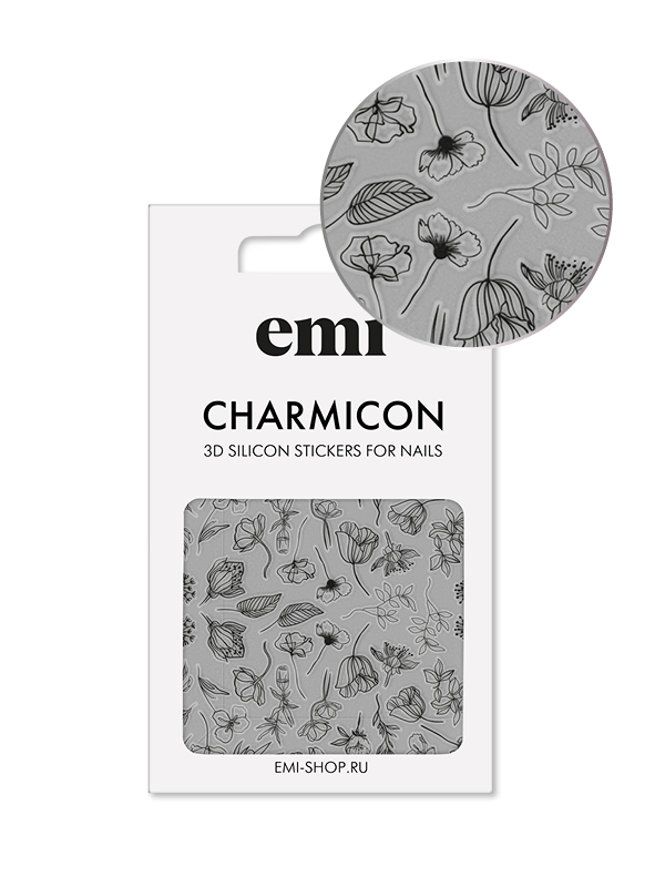 Купить Charmicon 3D Silicone Stickers №176 Цветы черные в официальном магазине EMI с доставкой по России