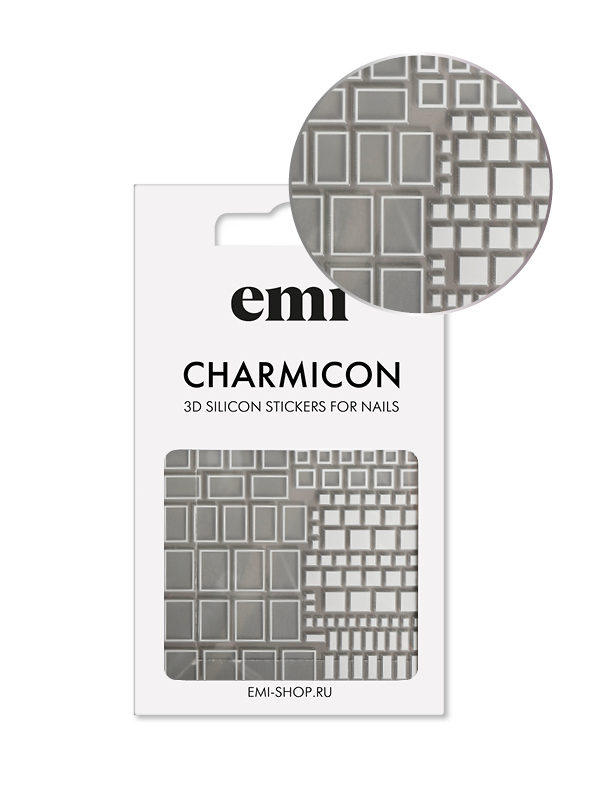 Купить Charmicon 3D Silicone Stickers №161 Квадраты белые в официальном магазине EMI с доставкой по России