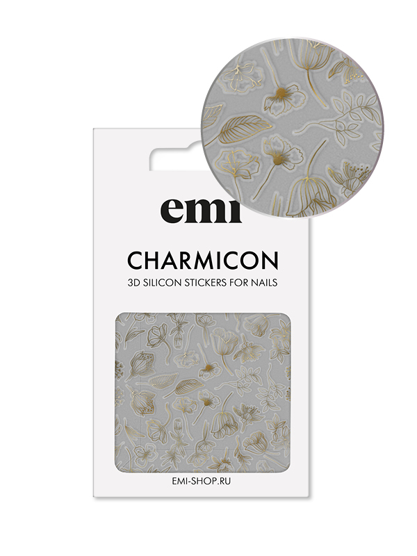 Купить Charmicon 3D Silicone Stickers №178 Цветы золото в официальном магазине EMI с доставкой по России