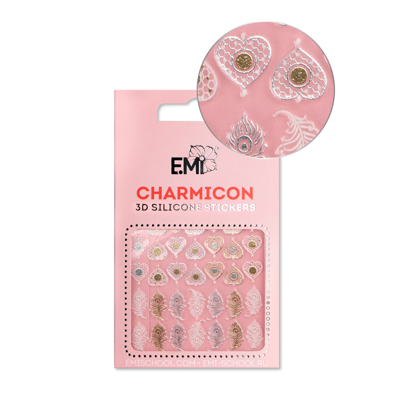 Купить Charmicon 3D Silicone Stickers №107 Перья и сердца в официальном магазине EMI с доставкой по России