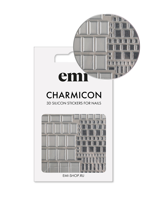Купить Charmicon 3D Silicone Stickers №159 Квадраты серебро в официальном магазине EMI с доставкой по России