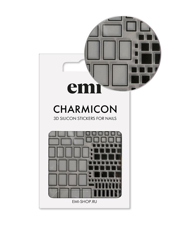 Купить Charmicon 3D Silicone Stickers №160 Квадраты черные в официальном магазине EMI с доставкой по России